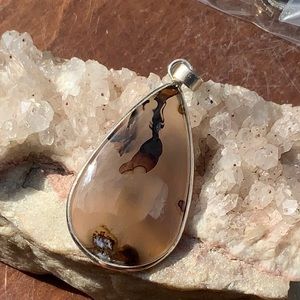 MONTANA AGATE 925 STERLING SILVER PENDANT